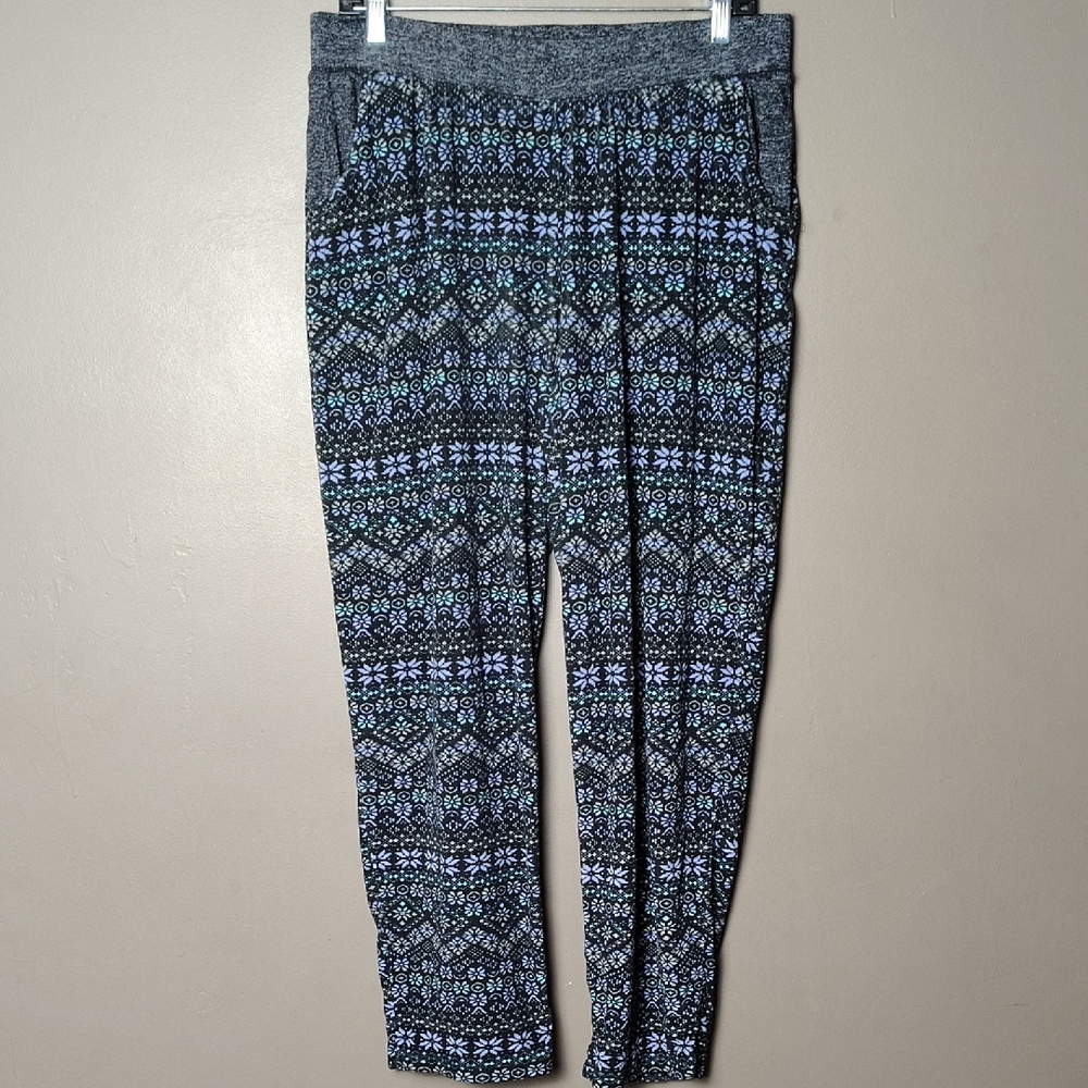 Climate Right Dark Patterned Pajama Pants W Pockets Size M